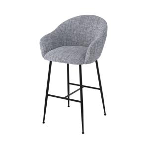 Chaise de bar en tissu gris chiné 76 cm