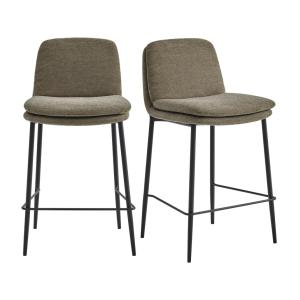 Chaise de bar en tissu Luxury Taupe (x2)