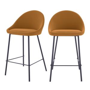 Chaise de bar mi-hauteur 65cm cuir synthétique cannelle (x2…