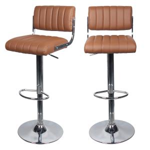 Chaise de bar réglable 61/83 cm en cuir synthétique marron…