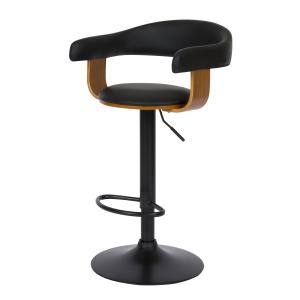 Chaise de bar réglable 62/84 cm en cuir synthétique noir