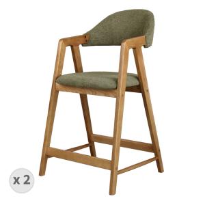 Chaise de bar, tisssu SoftCellar Sauge et Frêne naturel (x2…