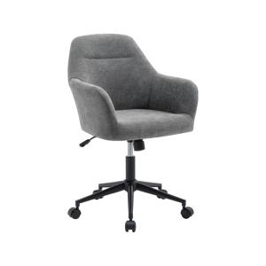 Chaise de bureau à roulettes ajustable métal et tissu gris