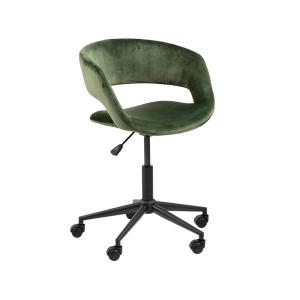 Chaise de bureau à roulettes en velours, CODDY