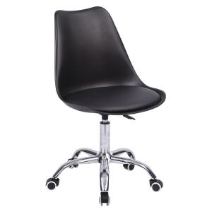 Chaise de bureau à roulettes et réglable en hauteur noire