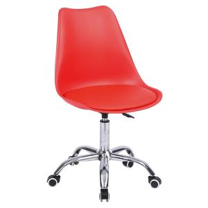 Chaise de bureau à roulettes et réglable en hauteur rouge