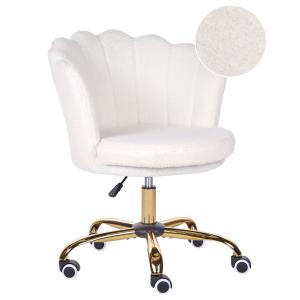 Chaise de bureau bouclé blanc