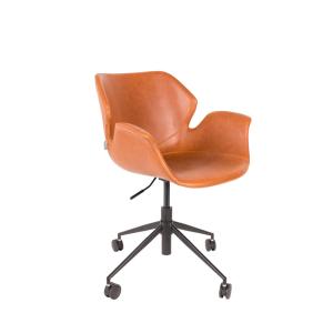 Chaise de bureau design cognac