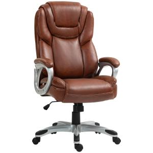 Chaise de bureau dossier haut marron