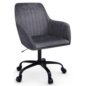 Chaise de bureau en velours anthracite