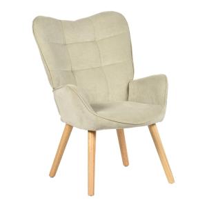 Chaise de bureau en velours beige avec accoudoirs et pieds…