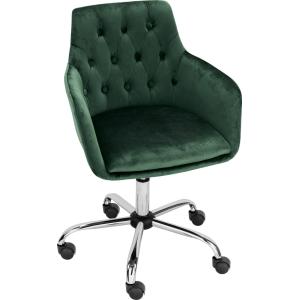 Chaise de bureau en velours vert foncé