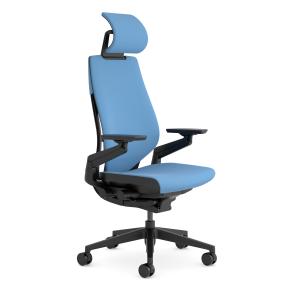 Chaise de bureau ergonomique en tissu bleu 62.5 x 66 x 107