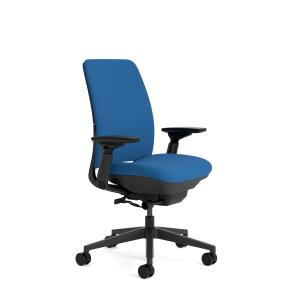 Chaise de bureau ergonomique en tissu bleu 68 x 56.5 x 99