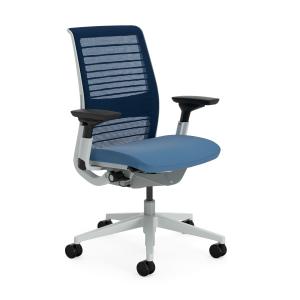 Chaise de bureau ergonomique en tissu bleu 73 x 58 x 98