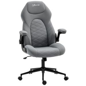 Chaise de bureau ergonomique en tissu microfibres gris