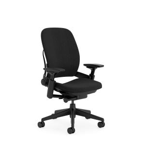 Chaise de bureau ergonomique en tissu noir 62 x 68 x 100