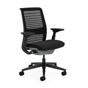 Chaise de bureau ergonomique en tissu noir 73 x 58 x 98