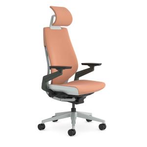 Chaise de bureau ergonomique en tissu orange 62.5 x 66 x 107