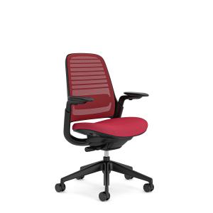 Chaise de bureau ergonomique en tissu rouge 66 x 64 x 92