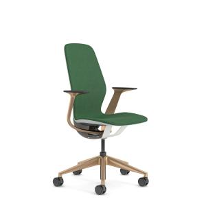 Chaise de bureau ergonomique en tissu vert 64.5 x 59 x 110