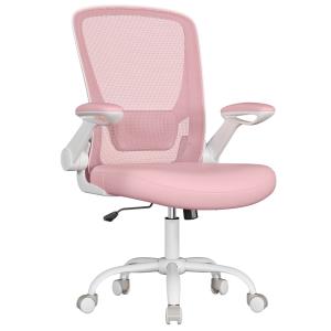 Chaise de bureau ergonomique plastique acier rose bonbon