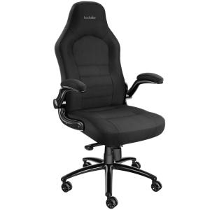 Chaise de bureau ergonomique tissu noir 70x67x131cm