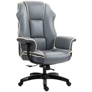 Chaise de bureau gamer ergonomique pivotante à 360° gris