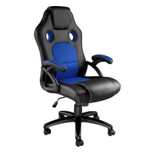 Chaise de bureau gaming Forme ergonomique noir et bleu