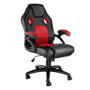 Chaise de bureau gaming Forme ergonomique noir et rouge