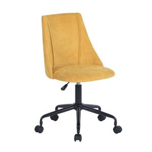 Chaise de bureau jaune à roulettes ajustable