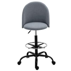 Chaise de bureau pivotant 360° lin gris