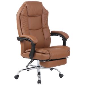 Chaise de bureau Pivotant en pvc et synthetique Marron clair