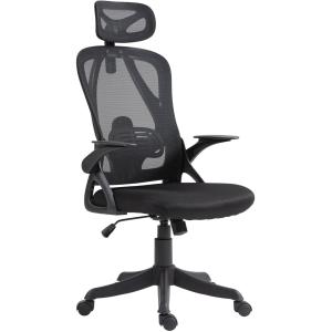 Chaise de bureau Pivotant ergonomique en tissu Noir