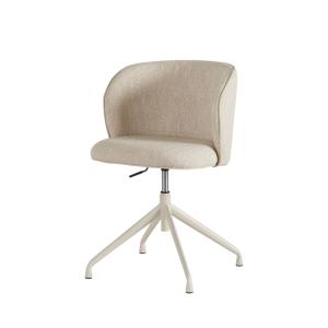 Chaise de bureau pivotante en textile tramé beige