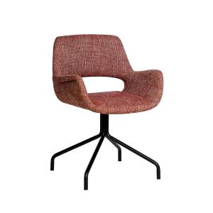 Chaise de bureau pivotante en tissu et métal - Bordeaux chi…