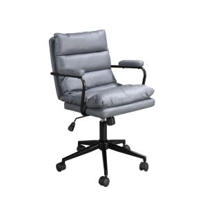 Chaise de bureau pivotante en tissu gris