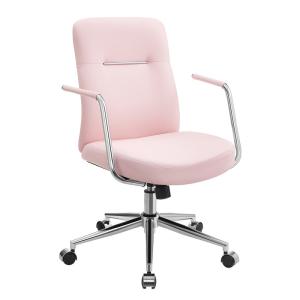 Chaise de bureau pivotante ergonomique surface rose