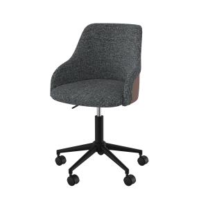 Chaise de bureau pivotante et réglable en tissu gris