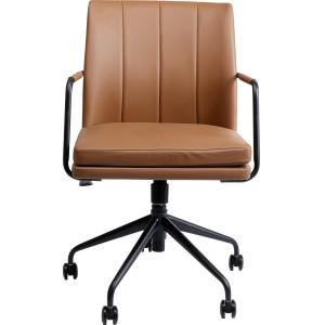Chaise de bureau pivotante réglable à roulettes en simili