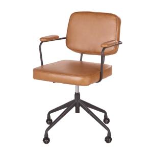 Chaise de bureau réglable à roulettes camel