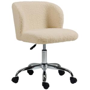 Chaise de bureau réglable acier chromé effet laine bouclée…