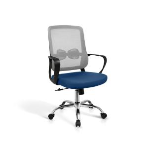 Chaise de bureau réglable en hauteur gris et bleu 110x60x61…