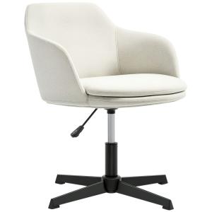 Chaise de bureau réglable en hauteur tissu beige