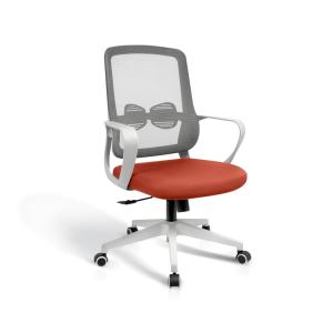 Chaise de bureau réglable en hauteur tissu brique et gris 1…