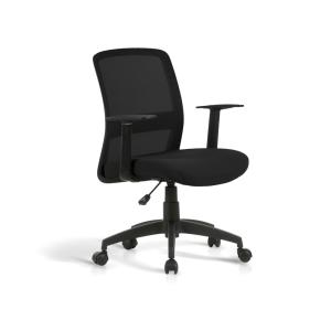 Chaise de bureau réglable en hauteur tissu noir 94x61x59 cm