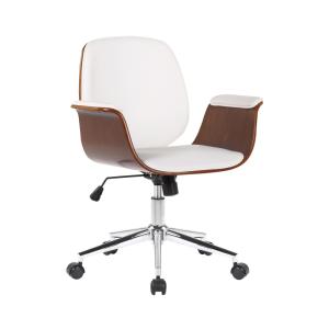 Chaise de bureau réglable en holz Noyer / Blanc