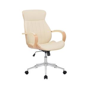 Chaise de bureau réglable en pvc und synthetik Nature / Crè…