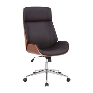 Chaise de bureau réglable en pvc und synthetik Noyer / Marr…