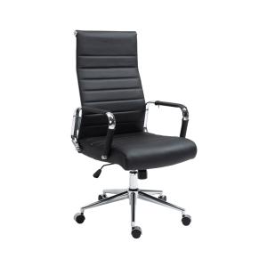 Chaise de bureau réglable pivotant en leder spaltleder Noir